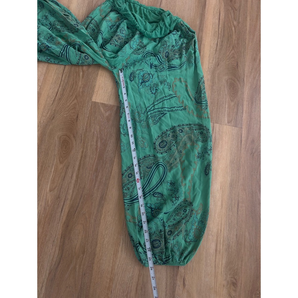 Italy Paisley Harem Pants Smocked Waist Boho wideleg hippie festival one size - Picture 7 of 8